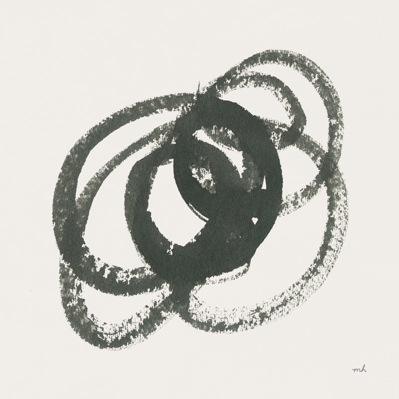 Scribbly Black IV by Moira Hershey - Wrapped Canvas Print, 20" H x 20" W, Walnut Framed Paper, Yes