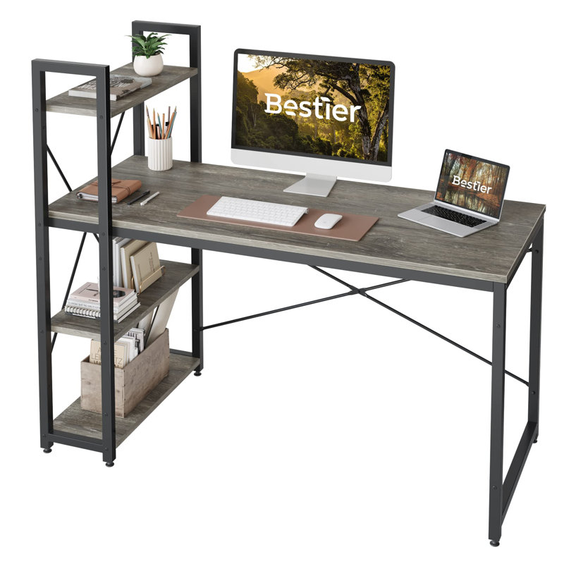 Computer Desk, 121cm H x 141cm W x 64cm D, Grey