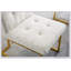 Chaise de salle à manger, conception capitonnée et base en acier inoxydable à finition dorée-662987218