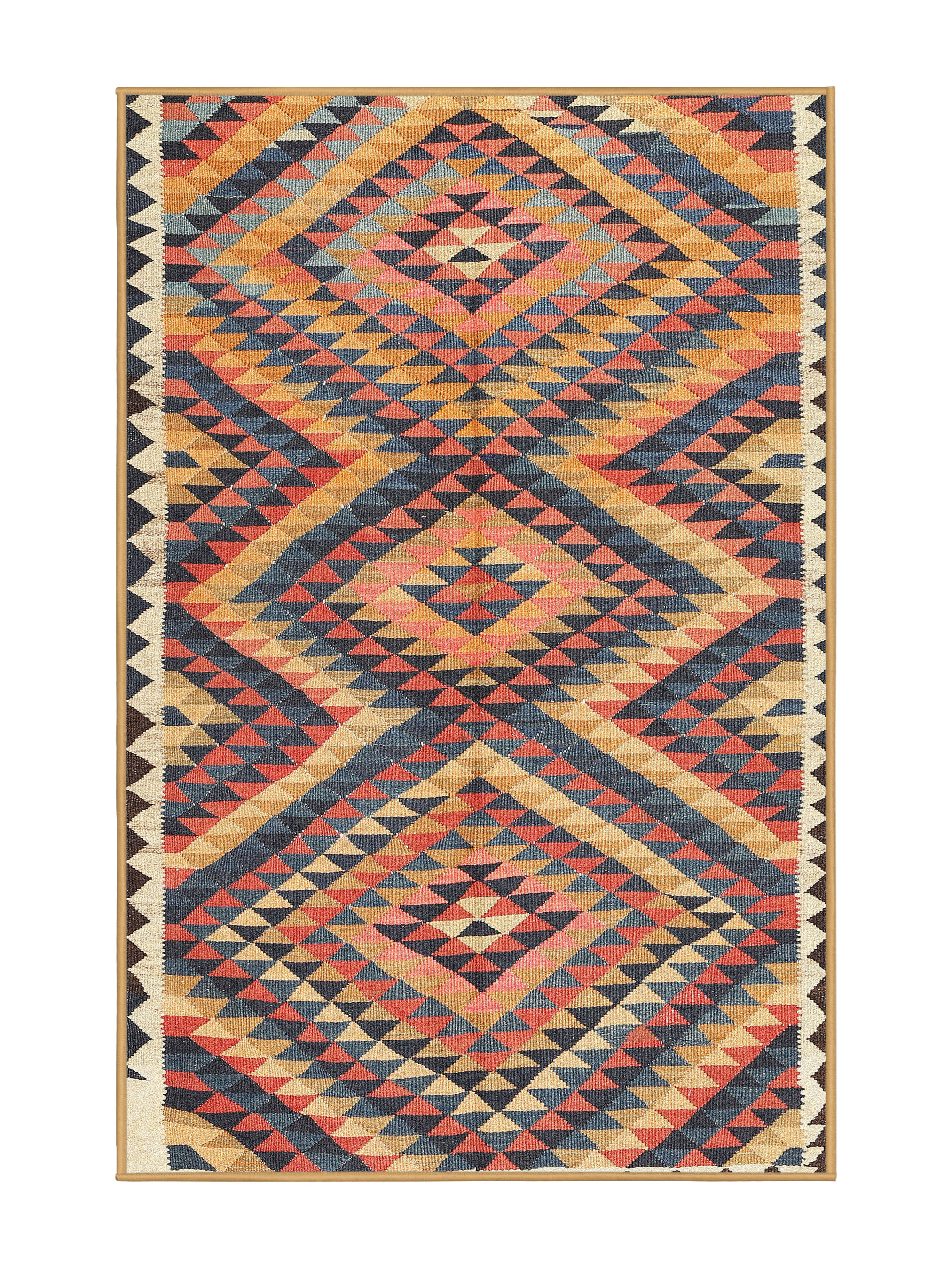 Carter Rugs Geometric Union Rustic Cartert Contemporary Beige/Red/Green Area Rug - Wayfair Canada