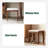 Walnut Color Red Oak Solid Wood Bedroom Vanity Stool With Off-White Seat Natural Wood Channel Stool-1963974044