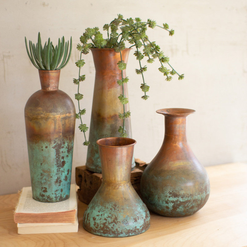 Ensemble de 4 vases en cuivre Kalalou