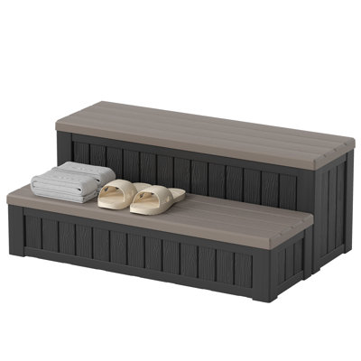 2-Step Non-Slip Storage Stool – Multi-Purpose Step Stair with Built-In Compartment