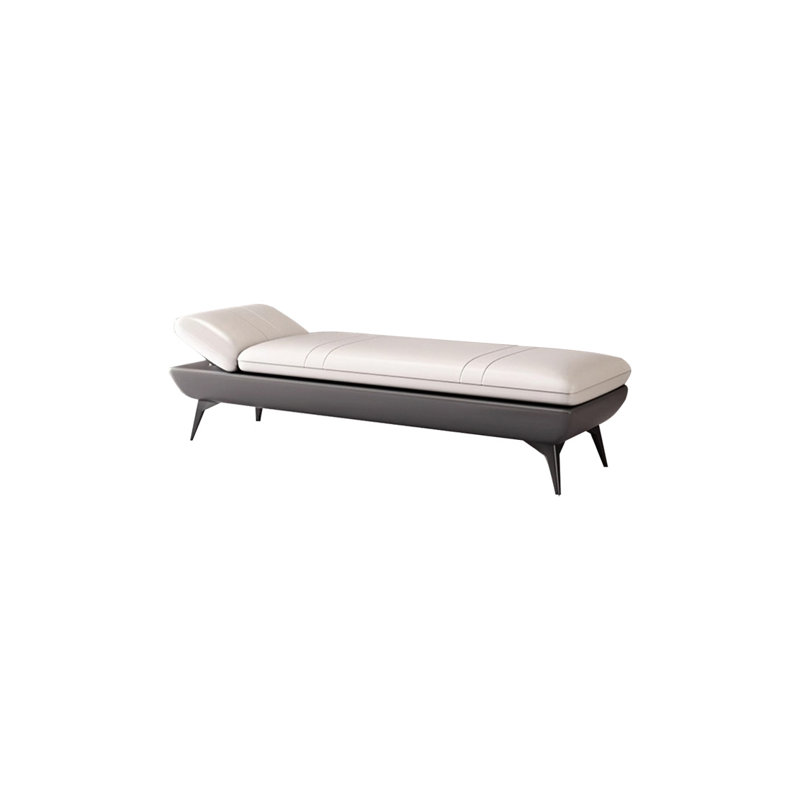 Banc rembourré Netram, H 16,53 po x l 68,89 po x P 19,68 po, Beige / gris foncé