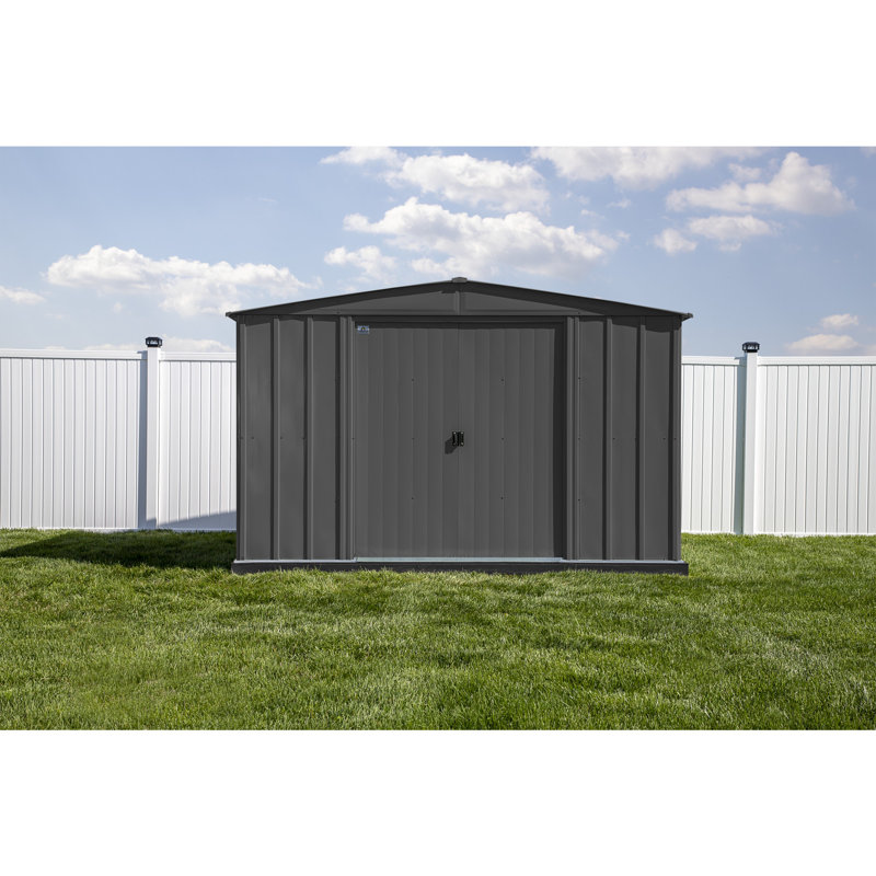 10 ft. x 14 ft. Charcoal Galvanized Steel Storage Shed