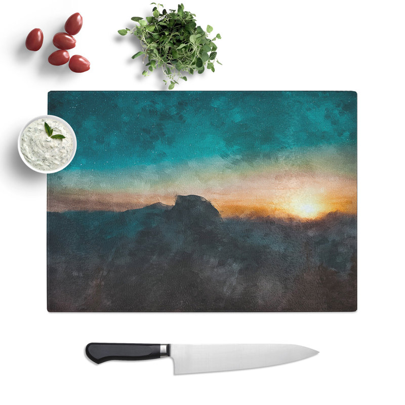 Tempered Glass Stars Above California Chopping Board, 20 cm x 28.5 cm