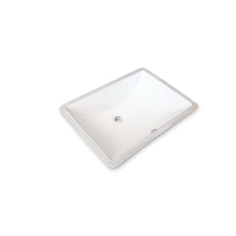 Wells Sinkware Rhythm Series 15'' Ceramic Rectangular Bathroom Sink with Overflow