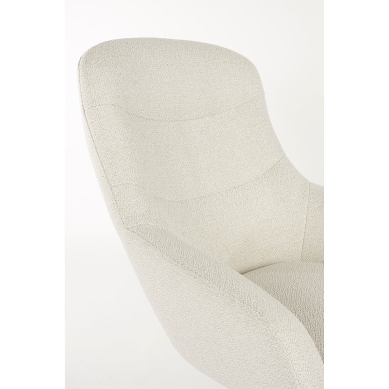 Yuki Swivel Lounge Chair, White Polyester
