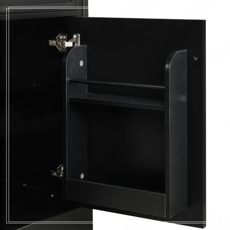 Meuble-lavabo de 20 po avec lavabo, Noir
