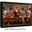 Art mural noir encadré rétro du Père Noël - impressions de décorations de scène religieuse de Noël-1907017724