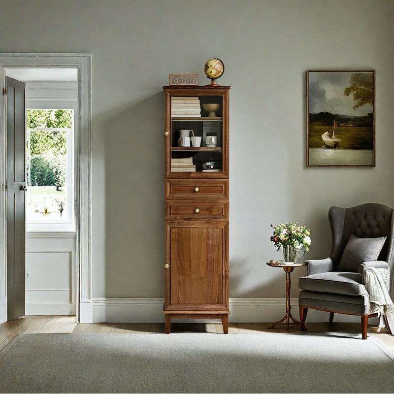 American style all solid wood closed bookcase