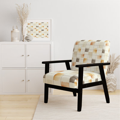 Chaise rembourrée moderne avec accoudoirs orange neutre