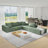 Modern Upholstered Boneless Sectional Sofa Couch Set,Modular 132" L Shaped Sectional Living Room Sofa Set With 6 Pillows,Free Combination Sofa Couch for Living Room,Bedroom-1965885152