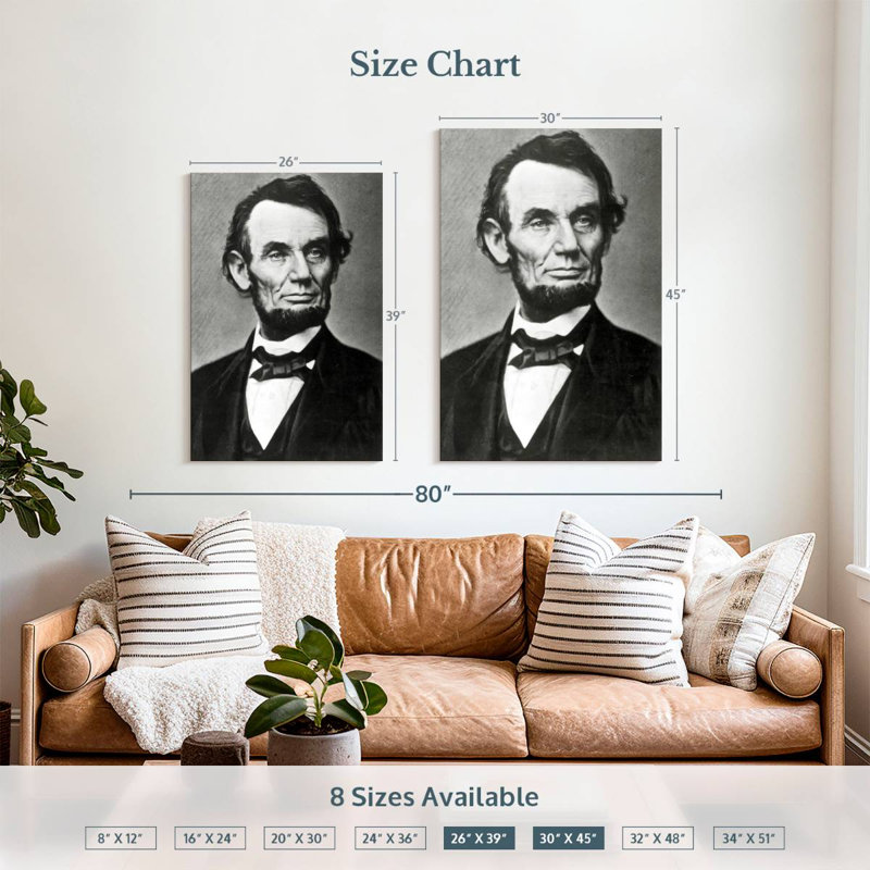 Keiri Monochrome Abraham Lincoln, 39" H x 26" W