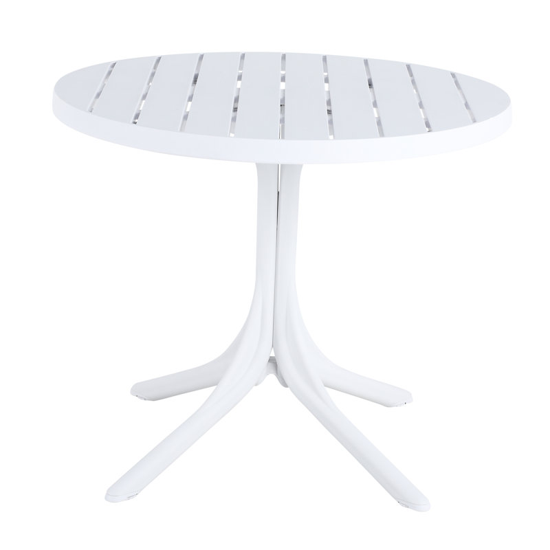 Table ronde en plastique de 36 pouces, table de salle à manger, table basse et table de patio à utiliser dans le jardin, la cour, la cuisine, le camping (blanc)