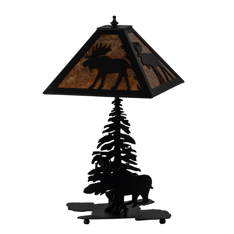 Lampe de table noire 21 po Deasia, Amber