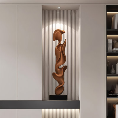 33,86 po, œuvre d'art moderne en résine avec finition bronze antique