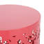 Table extérieure en métal avec cadre élégant aux extrémités couleur corail et fer