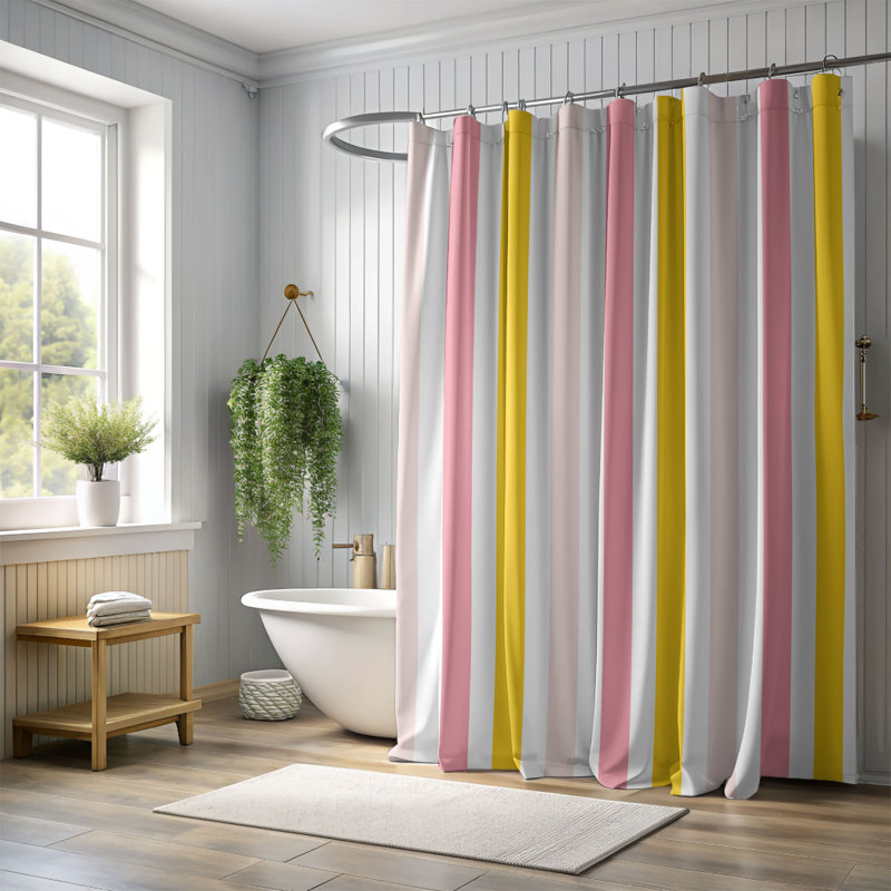 Rideau de douche Rosy, H 74 po x l 71 po
