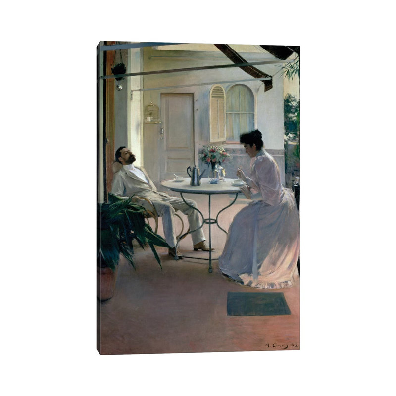 Open Air Interior, Barcelona, 1892 by Ramon Casas I Carbo - Wrapped Canvas Gallery-Wrapped Canvas Giclée