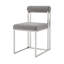 Ensemble de deux chaises d'appoint de salle à manger rembourrées en polyester gris et argent-1365709032-1365709039