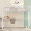 Lit mezzanine simple en métal avec bureau et grille en métal, parfait pour une utilisation compacte et multifonctionnelle dans les petites pièces-353906971