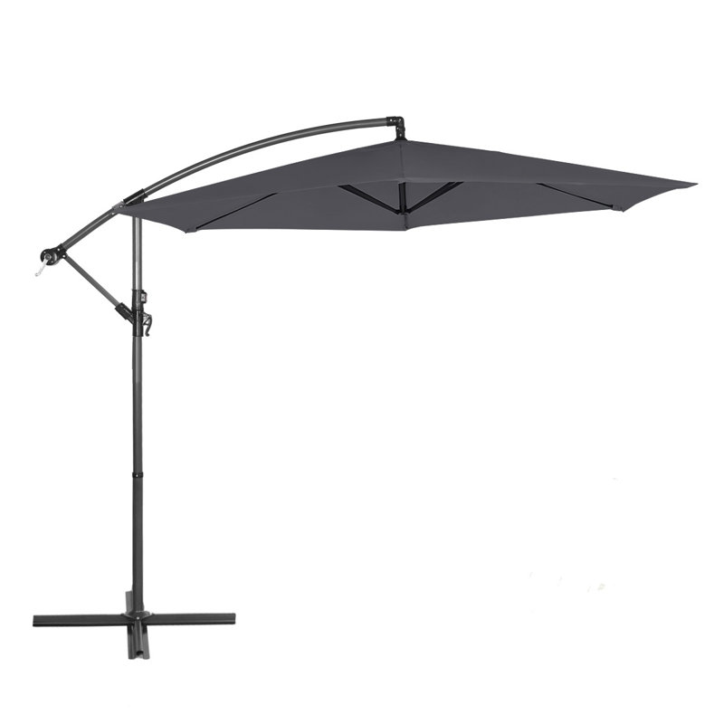 300cm Cantilever Parasol, Grey/Brown/Blue