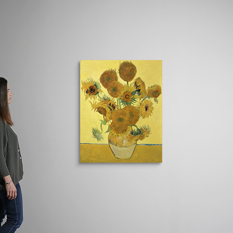 Tournesols, 1888, art mural sur toile, H 32 po x l 40 po x P 1,25 po, Toile tendue