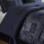 Couette King 4 pièces bleu marine - Chenille à couches contrastées, cordon décoratif sur les taies d'oreiller, finitions améliorées 2022, rembourrage 100 %