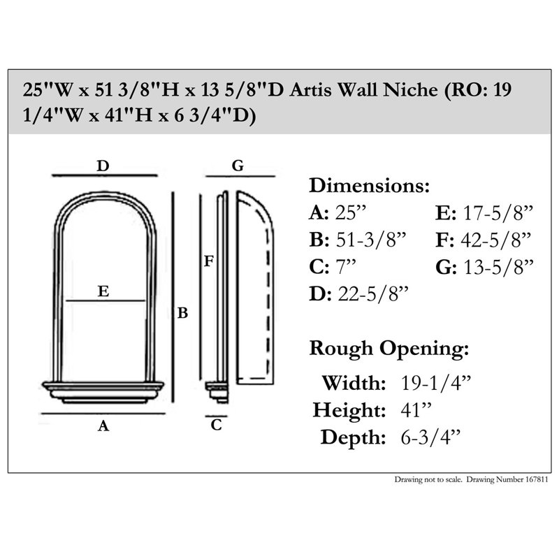 Niche murale Artis H 51 3/8 po x l 25 po x P 13 5/8 po