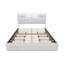 Velvet Storage Bed with 4 Drawers, Tufted Headboard with RGB LED & Charging Station, Beige/Grey, EU Double & King Size 140/160x200cm-1704104620-1704104618