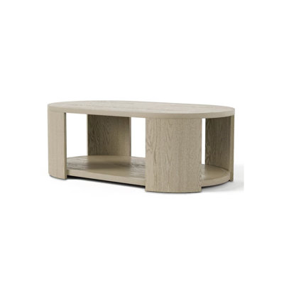 Table basse ovale moderne 49,6 ", chêne