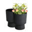 Pot à fleurs 16,75 po Modern Urn, pots à fleurs pour plantes d'intérieur d'extérieur, design 2 en 1, noir-640933532