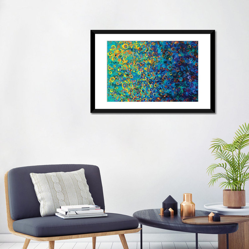«Beach Glass» par Iris Scott - impression sur toile tendue, H 16 po x l 24 po x P 1 po, Papier d'art encadré noir, Blanc