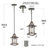 1-Light Mini Lantern Pendant with Rust Dark Gray Finish