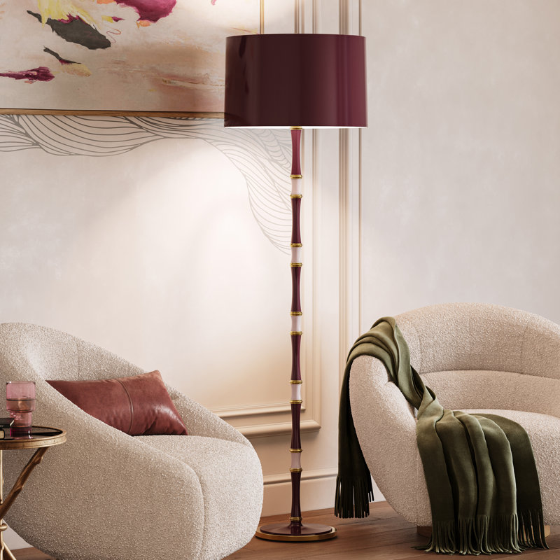 Kane 64.50'' Jungle Traditional Floor Lamp, Purple