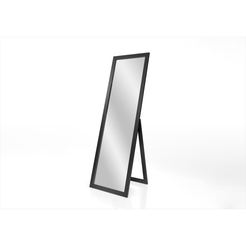 Janaja Wood Flat Floor Mirror, Black