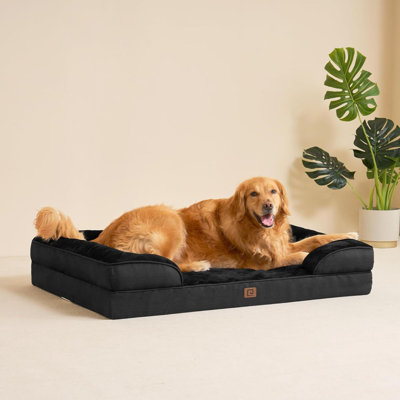Grand lit orthopédique pour chien, mousse à mémoire de forme imperméable, fond antidérapant, L 36 po x l 27 po x P 6,5 po