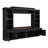 Farmhouse 4-Piece Entertainment Wall Unit Set With Bookshelf For Tvs Up To 70", Walnut TV Stand With Adjustable Shelves, Mid-Century Large Media Console With Wine Rack For Living Room-849740902