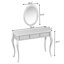 Meuble-lavabo de luxe avec miroir ovale en argent avec 3 tiroirs