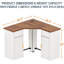 Armoire de bar d'angle avec espace pour réfrigérateur, station de café d'angle avec rangement, armoire à vin en forme de L pour la maison, blanc