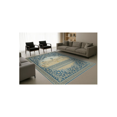 Tapis gris tissé à motif lavable Mosso