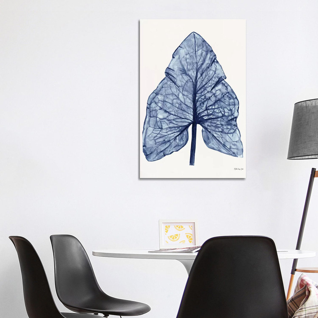 Indigo Leaf von Stellar Design Studio - Galerie-Giclée auf Leinwand