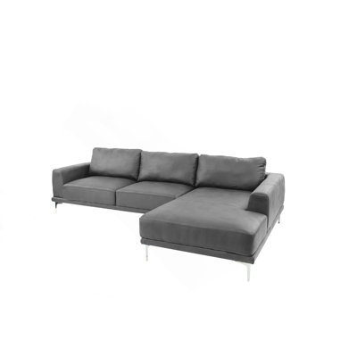 Canapé faisant face à gauche, ensemble de canapé modulaire en similicuir respirant gris antique 2 pièces