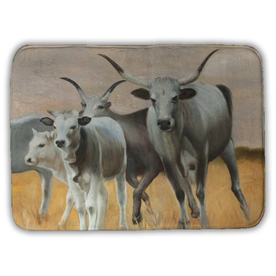 Nguni breeding Bath Mat with Non-Slip Backing - Quick Dry Memory Foam Bathroom Rug - Absorbent - Modern Plush Spa-Style - Machine Washable