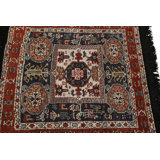 Rug & Kilim’S Tribal Square Rug In Red And Blue Geometric Pattern