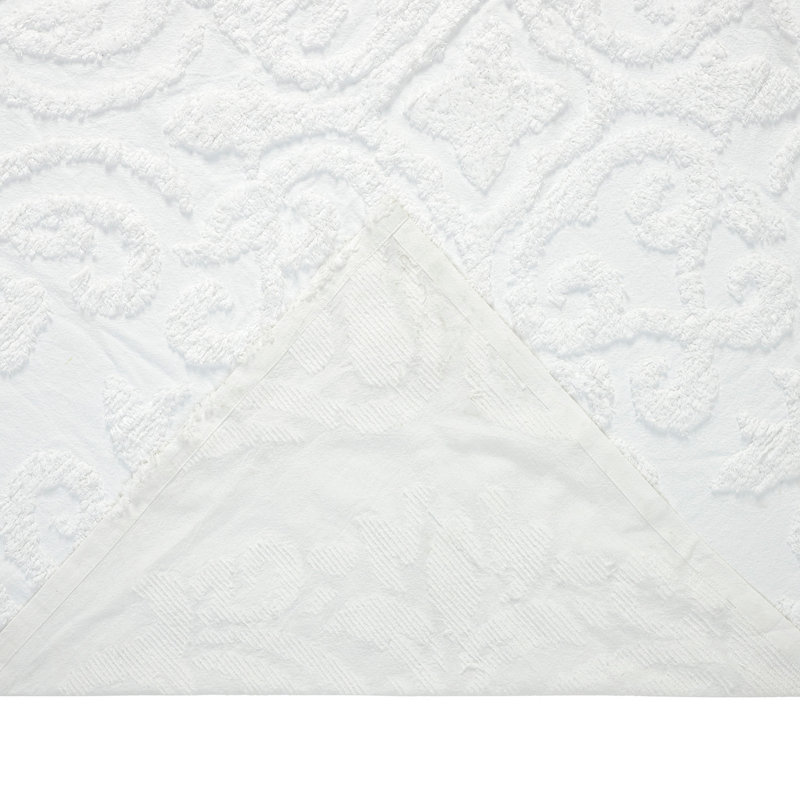 Ensemble de couvre-lit 100% coton de qualité supérieure Rylee, Blanc, Couvre-lit pour très grand lit + 2 taies décorat