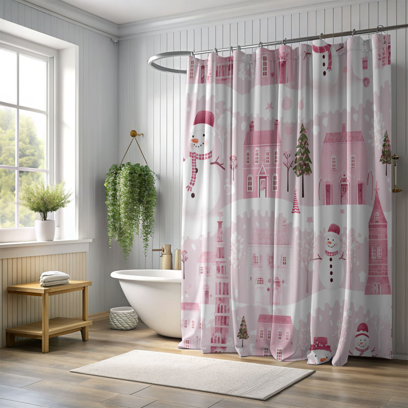 Rideau de douche Candy Xmas 96, H 74 po x l 71 po