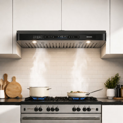 36 In. 900 Cfm Ducted Under Cabinet Range Hood In Black Stainless Steel With Led Lights