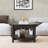 Double-layer Solid Wood Round Coffee Table with Tempered Glass Top